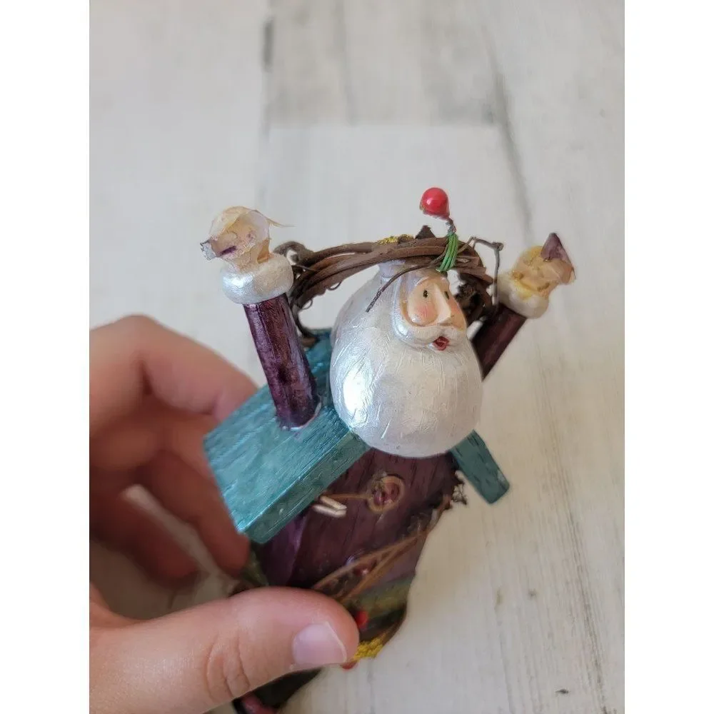 Rustic Santa Claus birdhouse ornament‎ Xmas